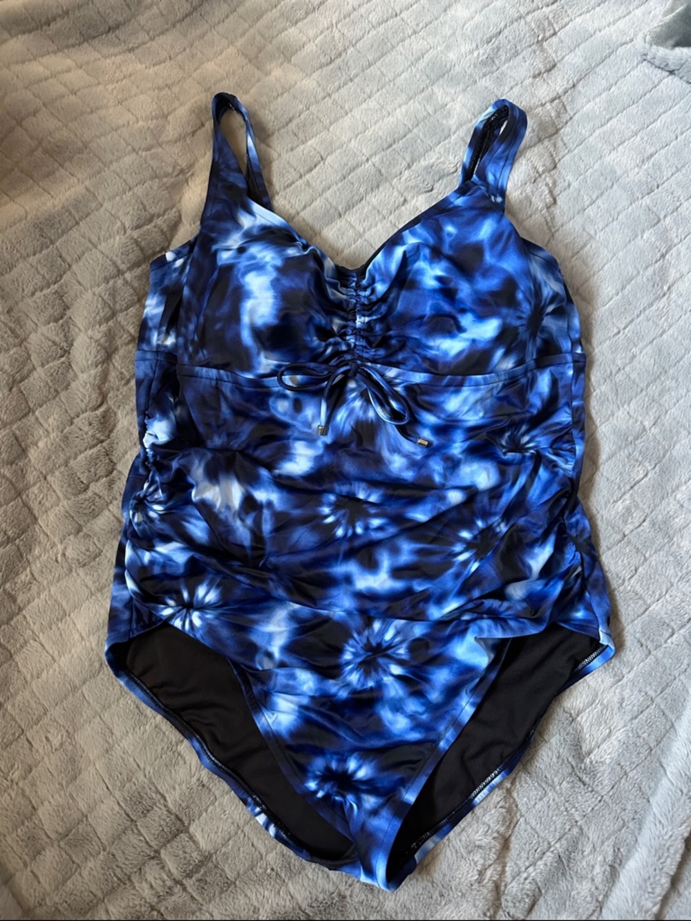 Aqua Green Blue Tie-Dye One-Piece Swimsuit